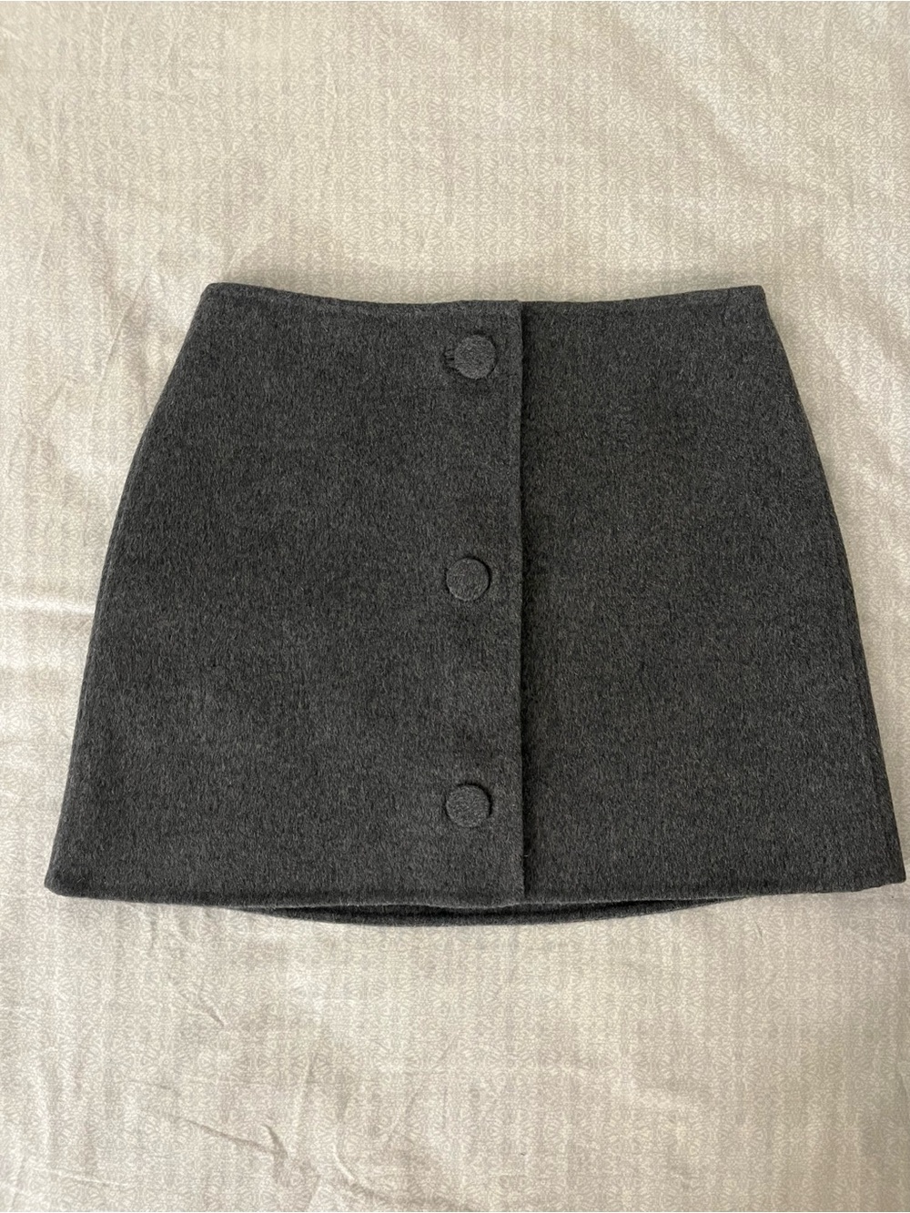 COS Dark Gray Button-Front Mini Skirt